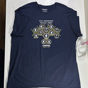 CAMPARI the NEGRONI Family Tree Navy Blue short sleeve tee
